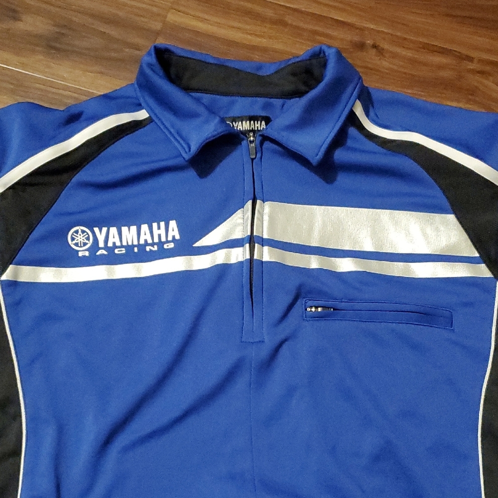 Yamaha Blue and Black Short Sleeve Quarter Zip Tee - Picture 3 of 12